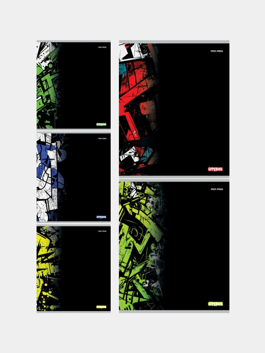 Тетрадь А5, 48 листов, клетка, "Граффити на чёрном", 5 шт