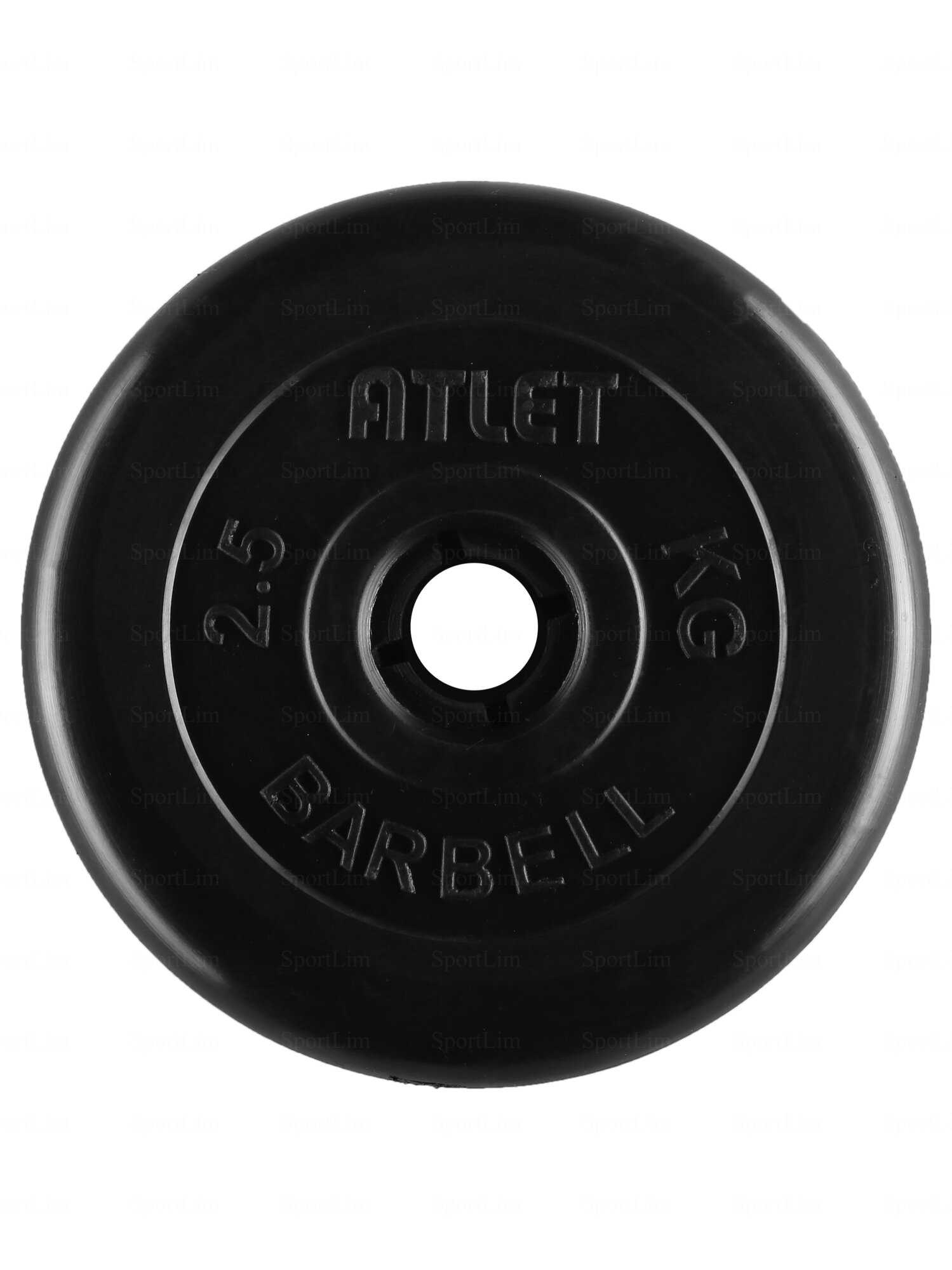 Комплект дисков (2 по 2,5 кг) D=26 mm, MB Barbell "Атлет", обрезиненные, черные — фото 1