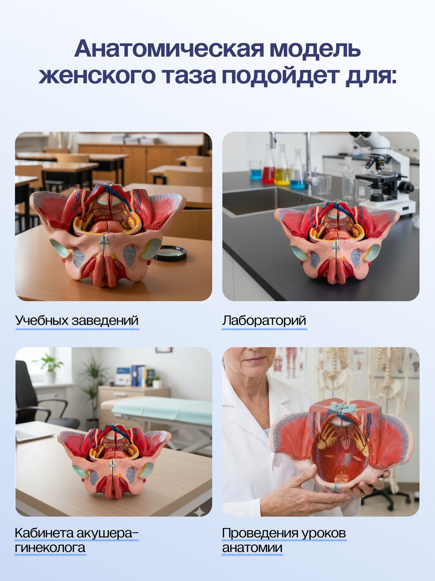 Анатомическая модель Svendsen Corpo Pelvis, ПВХ, 28.5×21×13 см — фото 1