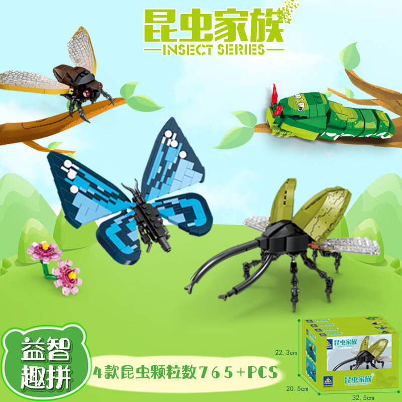 80042 Набор Insect Family C: 4 коробки с моделью пчелы, образовательная игрушка STEM для детей, пазл-сборка