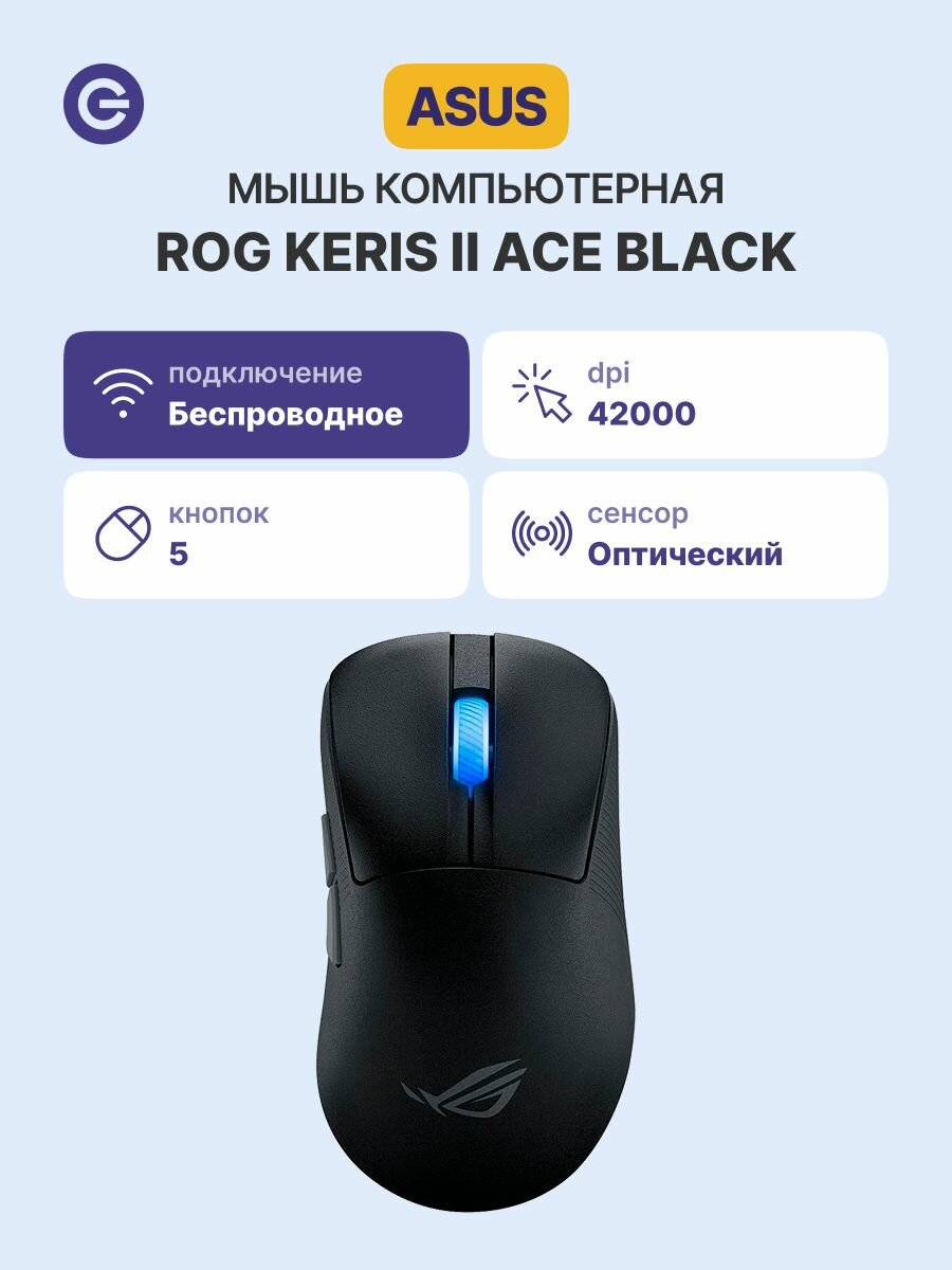Мышь игровая ASUS P714 ROG Keris II WL ACE Black (90MP03N0-BMUA00)