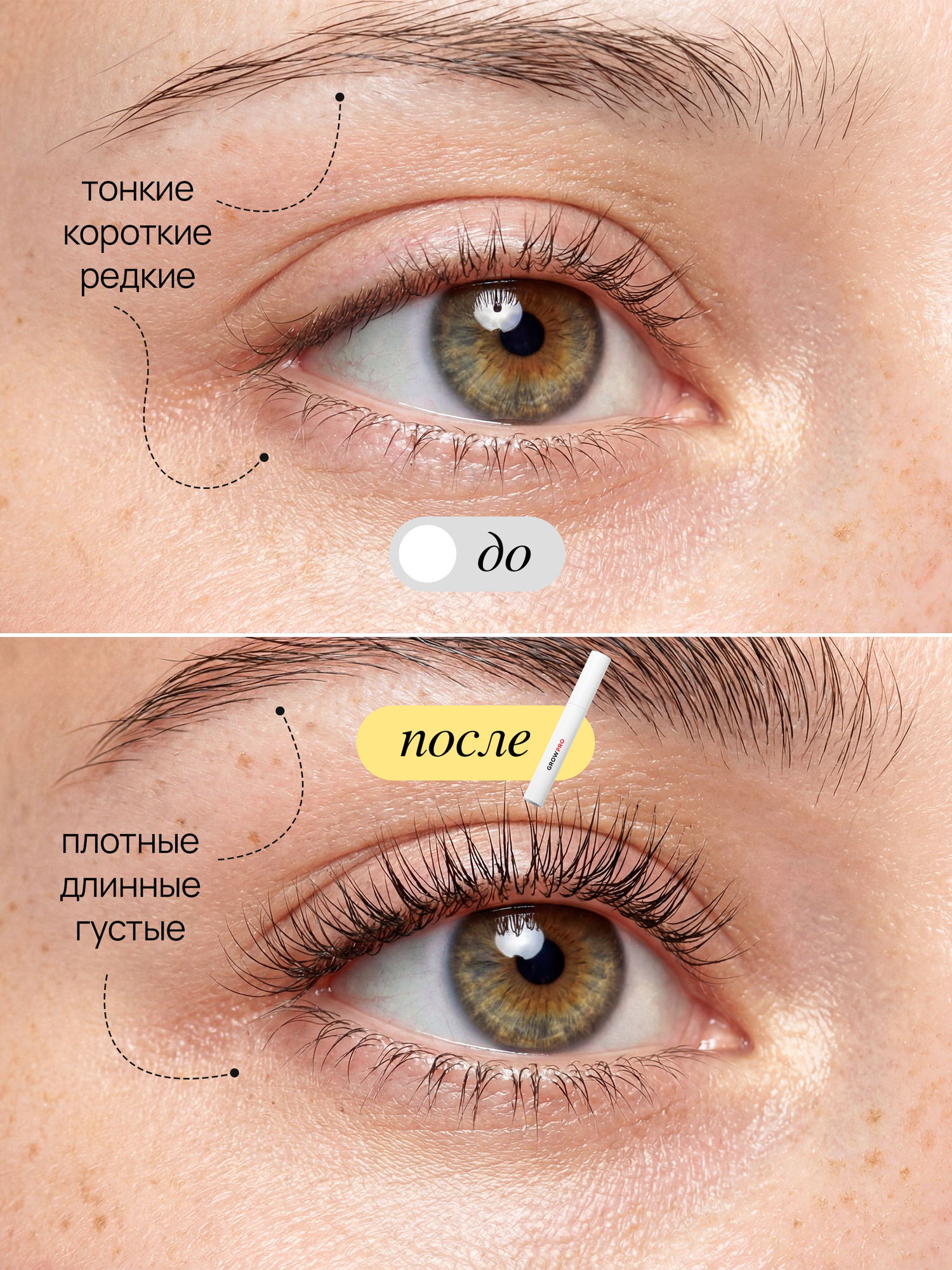 MIXIT Сыворотка - активатор для роста ресниц и густых бровей GROW PRO, 4,5 мл — фото 1