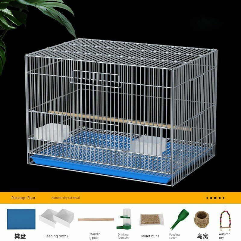 Оцинкованная клетка для птиц 50x33x33см с гнездом, качелями и лестницей для домашнего использования - клетка для