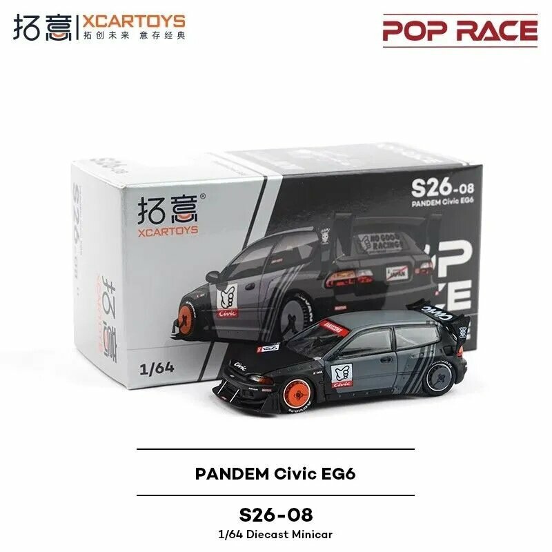 Игрушечный автомобиль PopRace Xcartoys Pandem EG6 1:64 (металлические и пластиковые детали) S26-08#