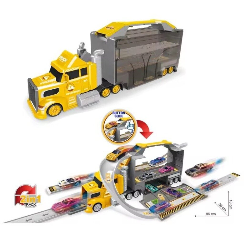 Фура с парковкой (4 машинки в комплекте) для детей от 3 лет — фото 1