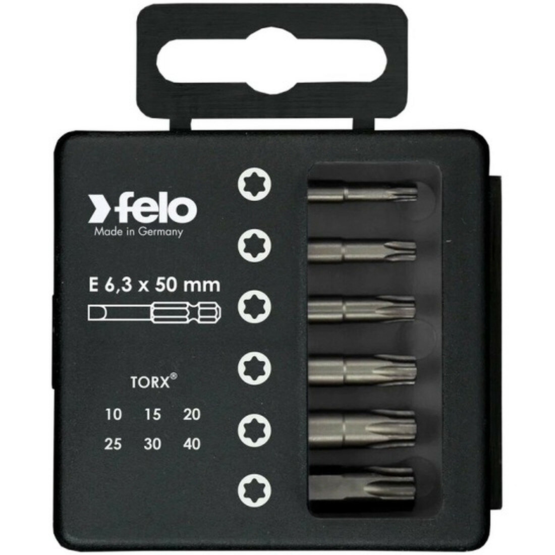 Набор бит Felo Tx Industrial 03691516 сталь CrV односторонние 50мм 6шт