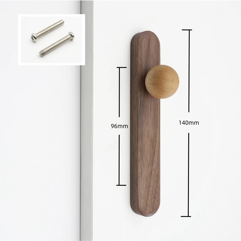 Ручка для шкафа деревянная Walnut-yBeech C96mm