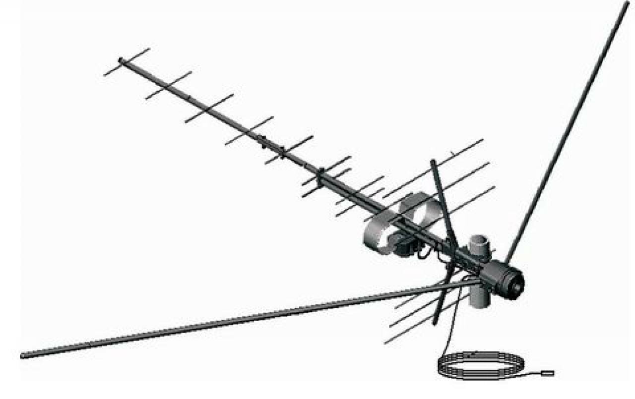 Антенна телевизионная Дельта Н381А, уличная, активная, VHF/UHF, черная