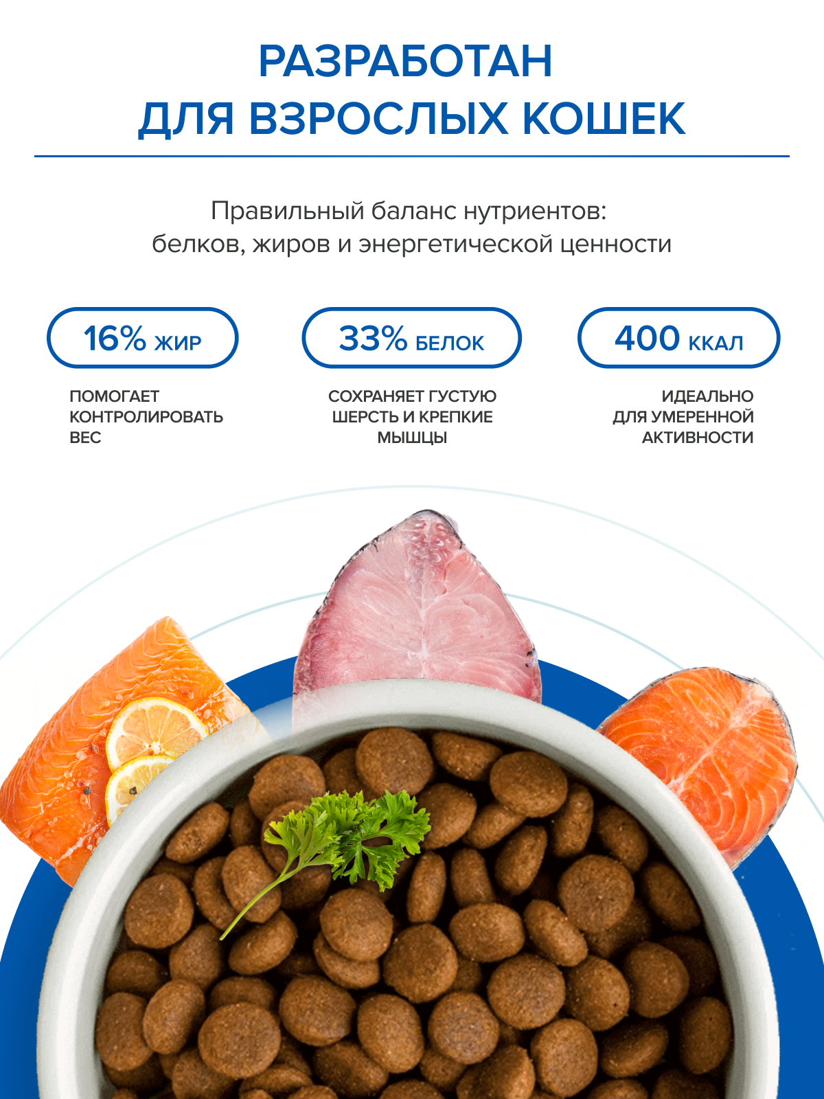 Корм для кошек сухой лосось и белая рыба, подходит для стерилизованных, беззерновой, 3 кг — фото 1