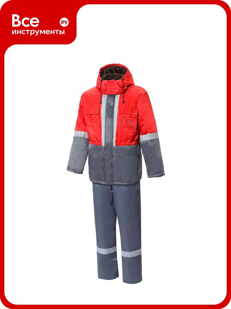 Утепленный костюм союзспецодежда сургут серый/красный р. 48-50 рост 170-176 2000000121178