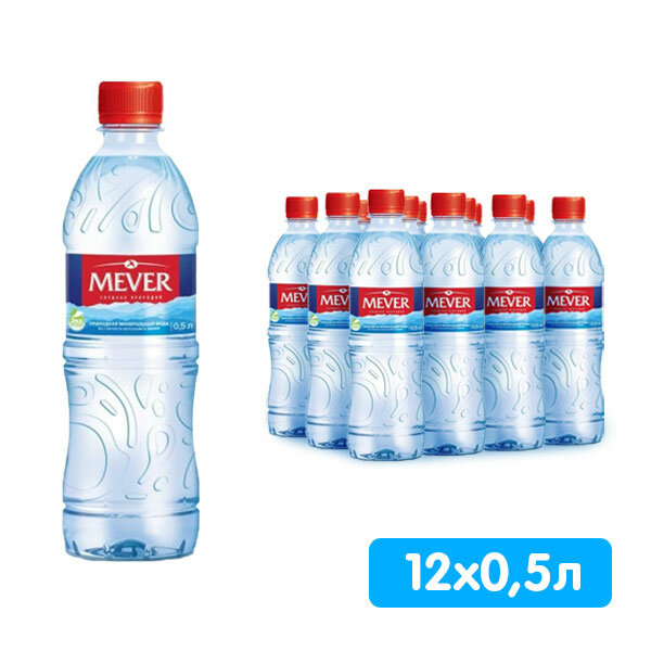 Изображение Вода питьевая Mever природная негазированная ПЭТ 0,5л 12шт/уп