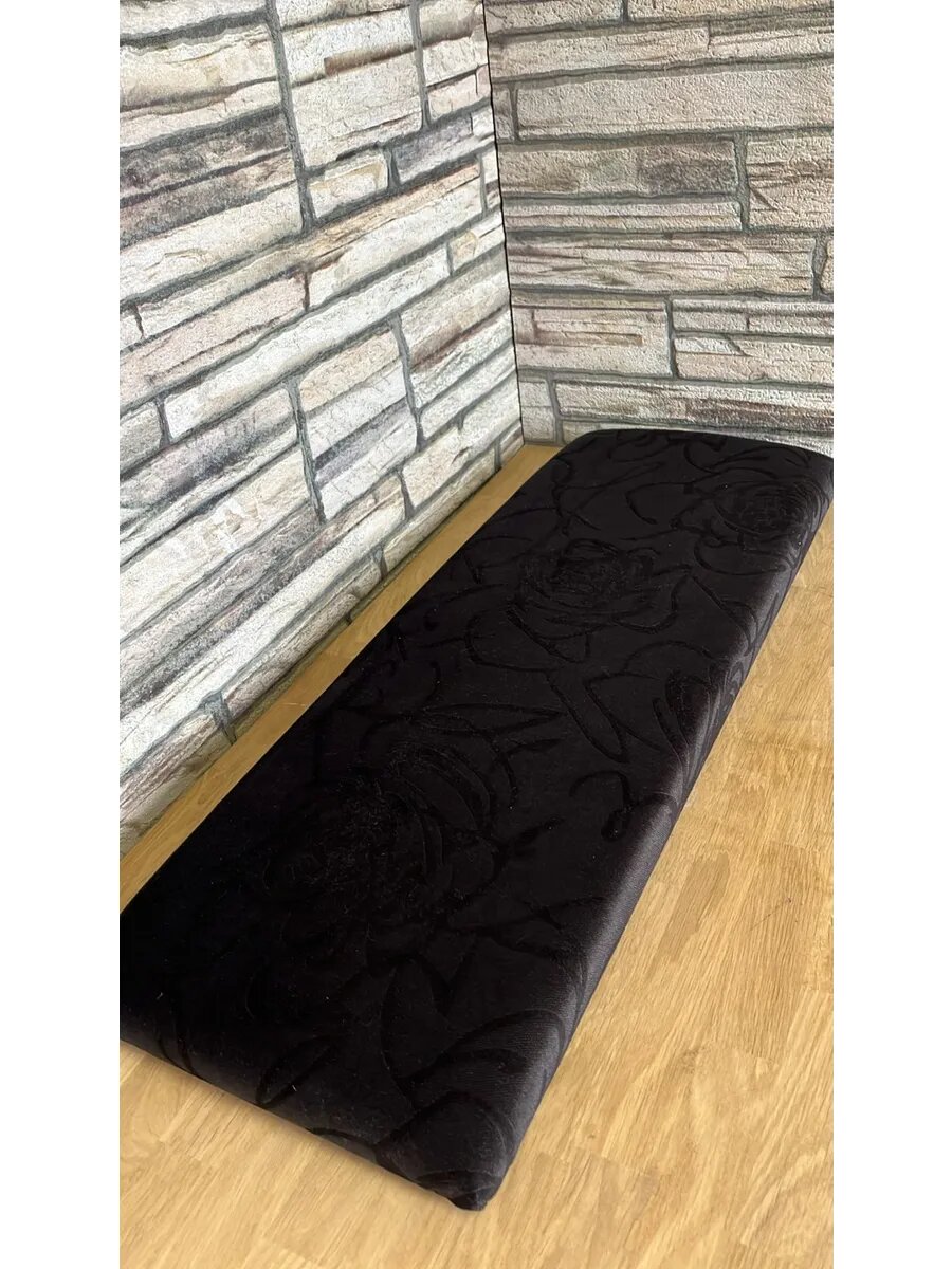 Сидушка на банкетку, обувницу, Студия кованой мебели Нива, размер 80х28 см, цвет черный велюр — фото 1