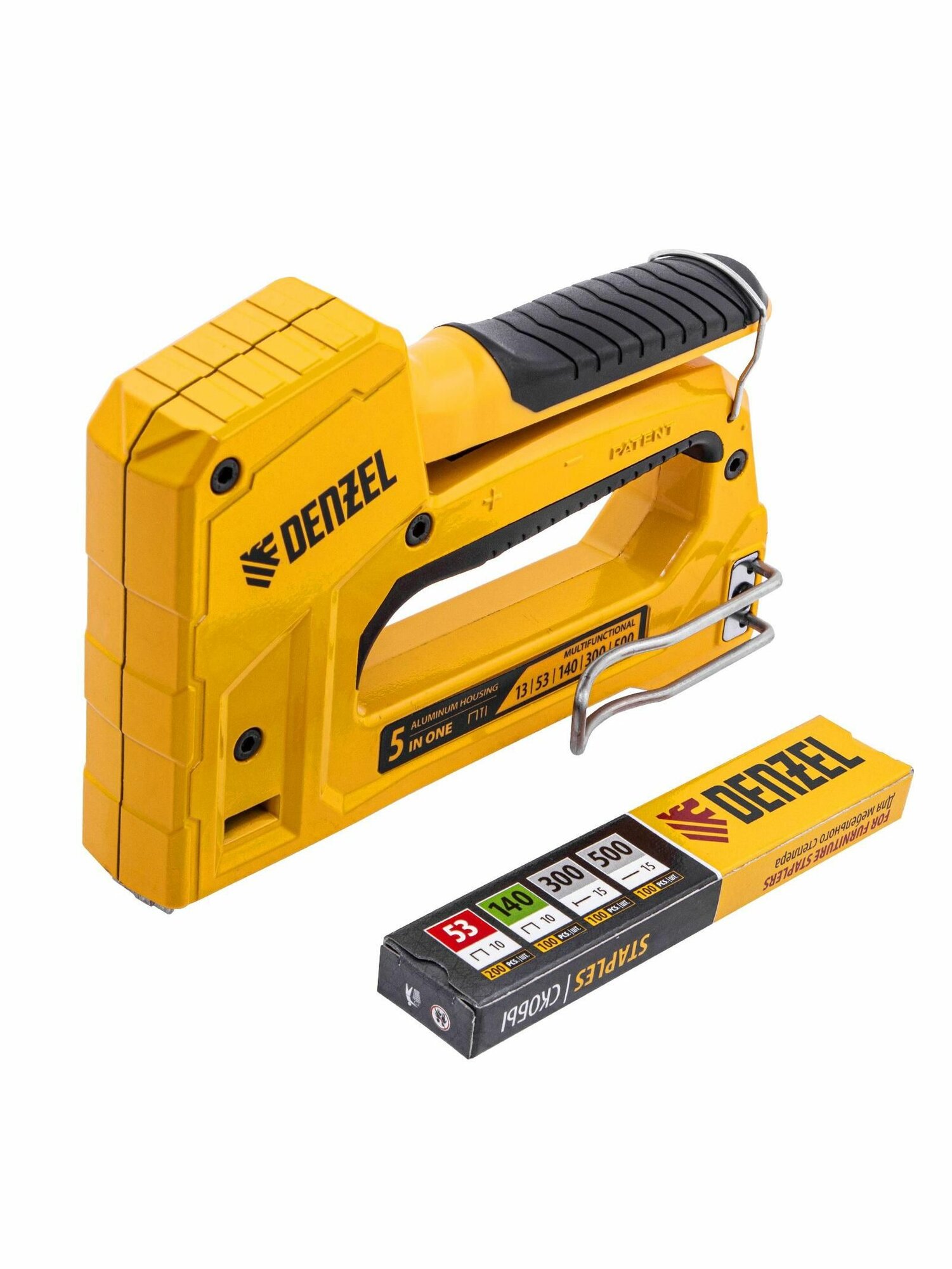 Степлер мебельный, тип 53, 6-14мм, тип 140, 10-14мм, Denzel 40215