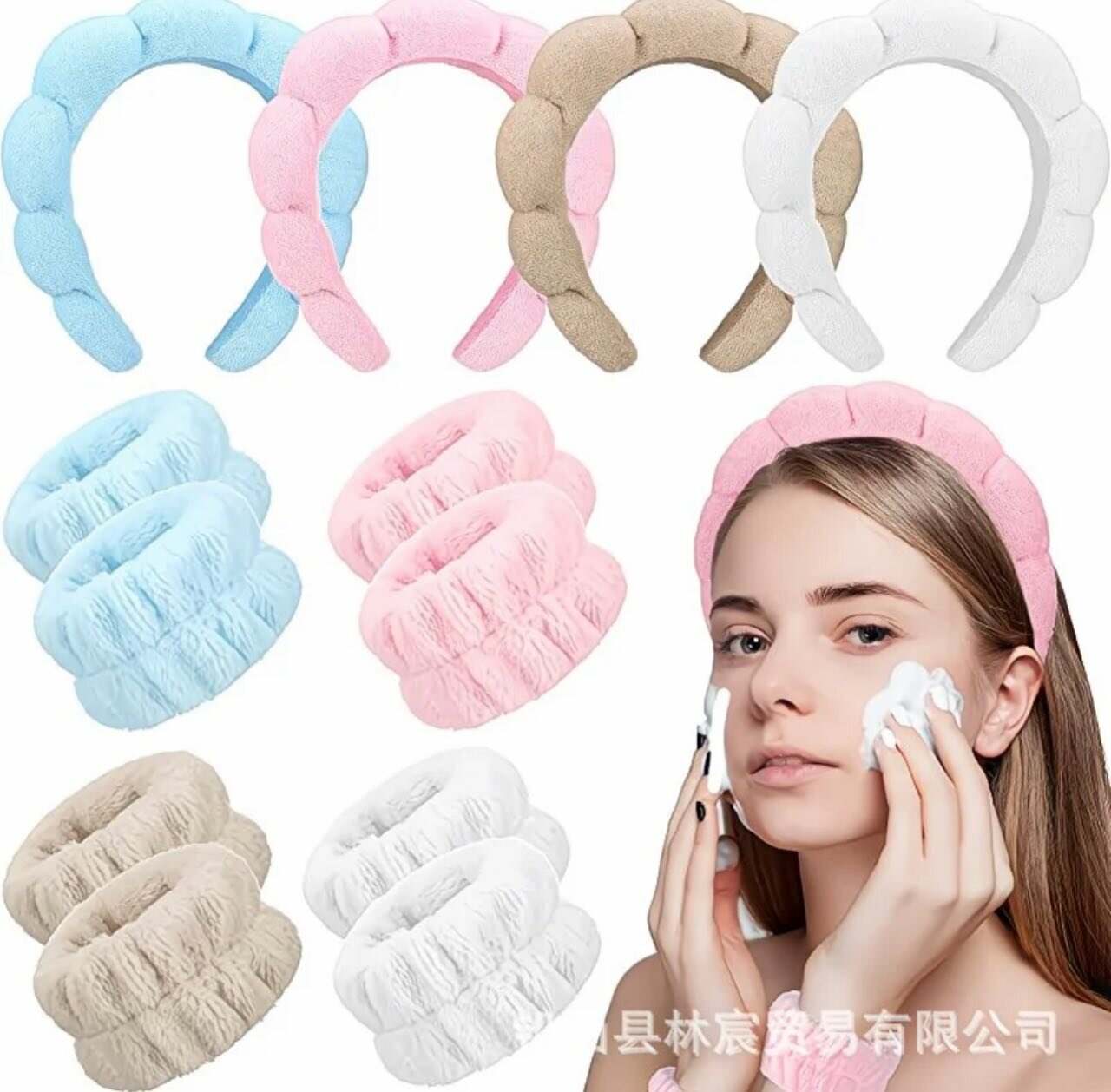 Набор для ухода за волосами "Нежность", ободок, повязка, крабик, белый