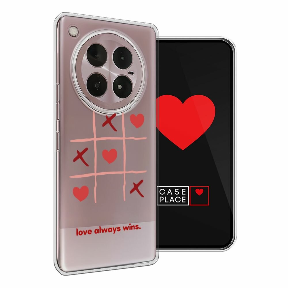 Чехол на Infinix Zero 40 4G / Инфиникс Зеро 40 4G с принтом "love always wins - 14 февраля", прозрачный — фото 1