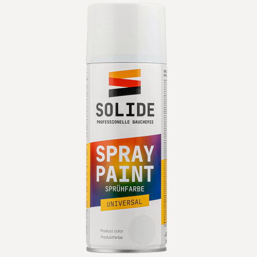 Изображение товара Краска-эмаль аэрозольная акриловая в баллончике универсальная белый глянец SOLIDE 400 мл (SL-27550-1)