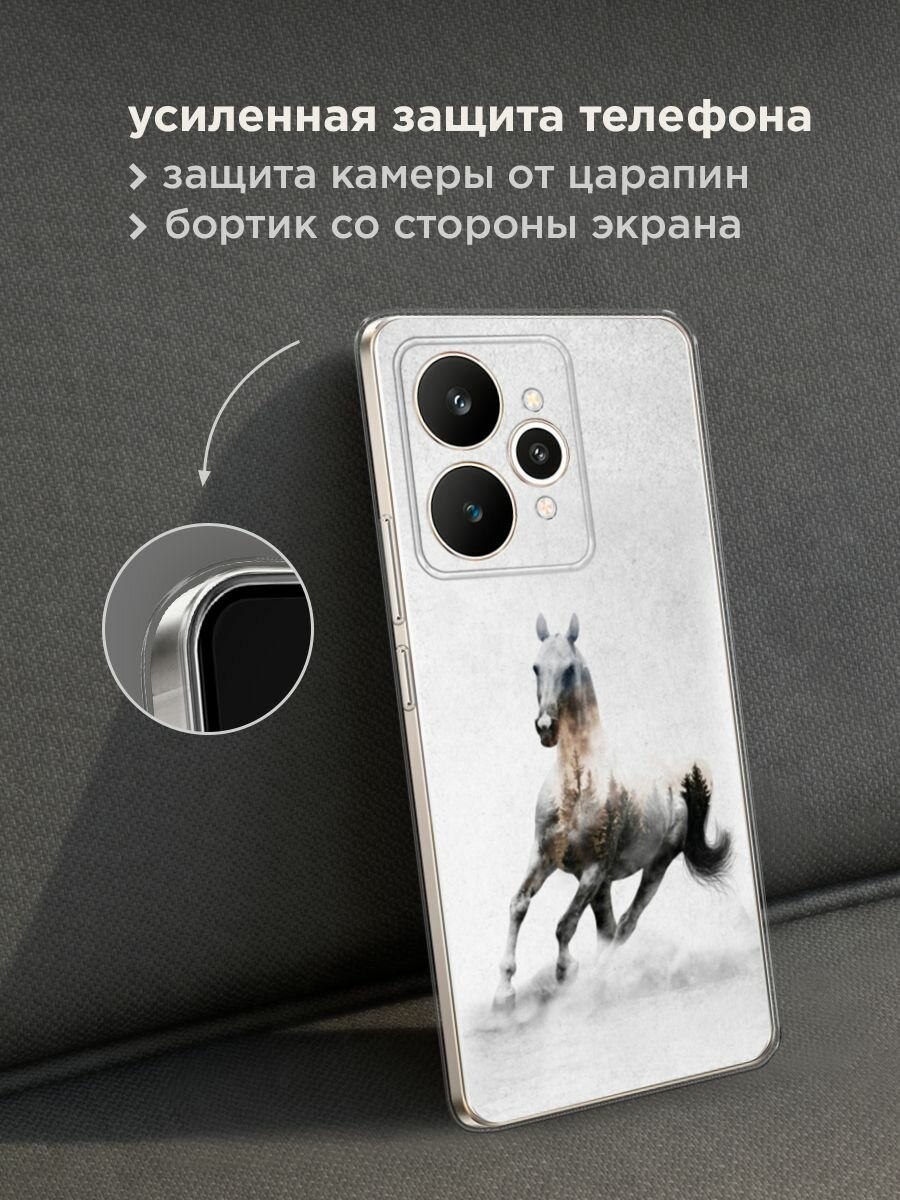 Силиконовый чехол на Realme 15 / Реалми 15 с принтом "Лошадь лес" — фото 1