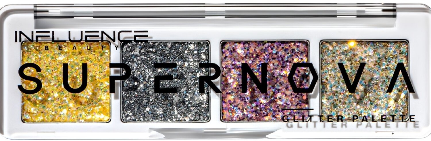 Палетка глиттеров "Supernova" Influence Beauty, 4 оттенка, 2 г — фото 1