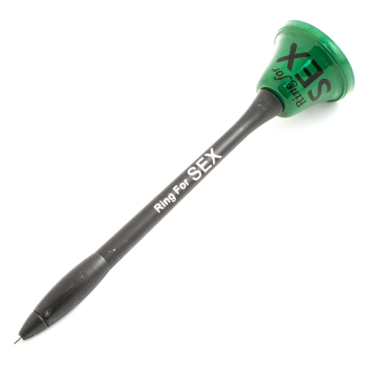 Ручка колокольчик зеленый "Ring for SEX", ручка-игрушка, шариковая, синий стержень, с приколом