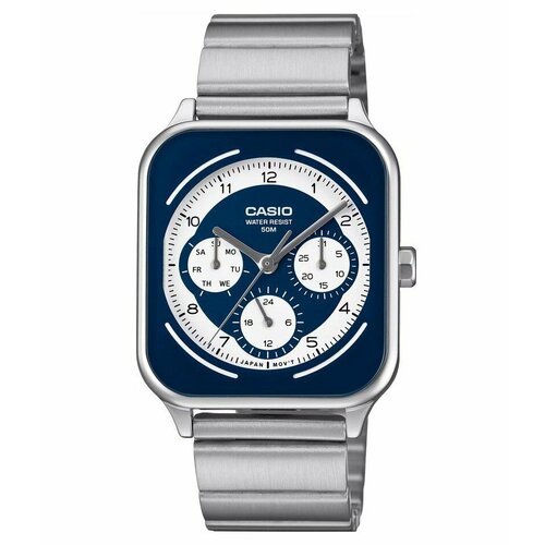 фото Наручные часы casio collection, серебристый/синий