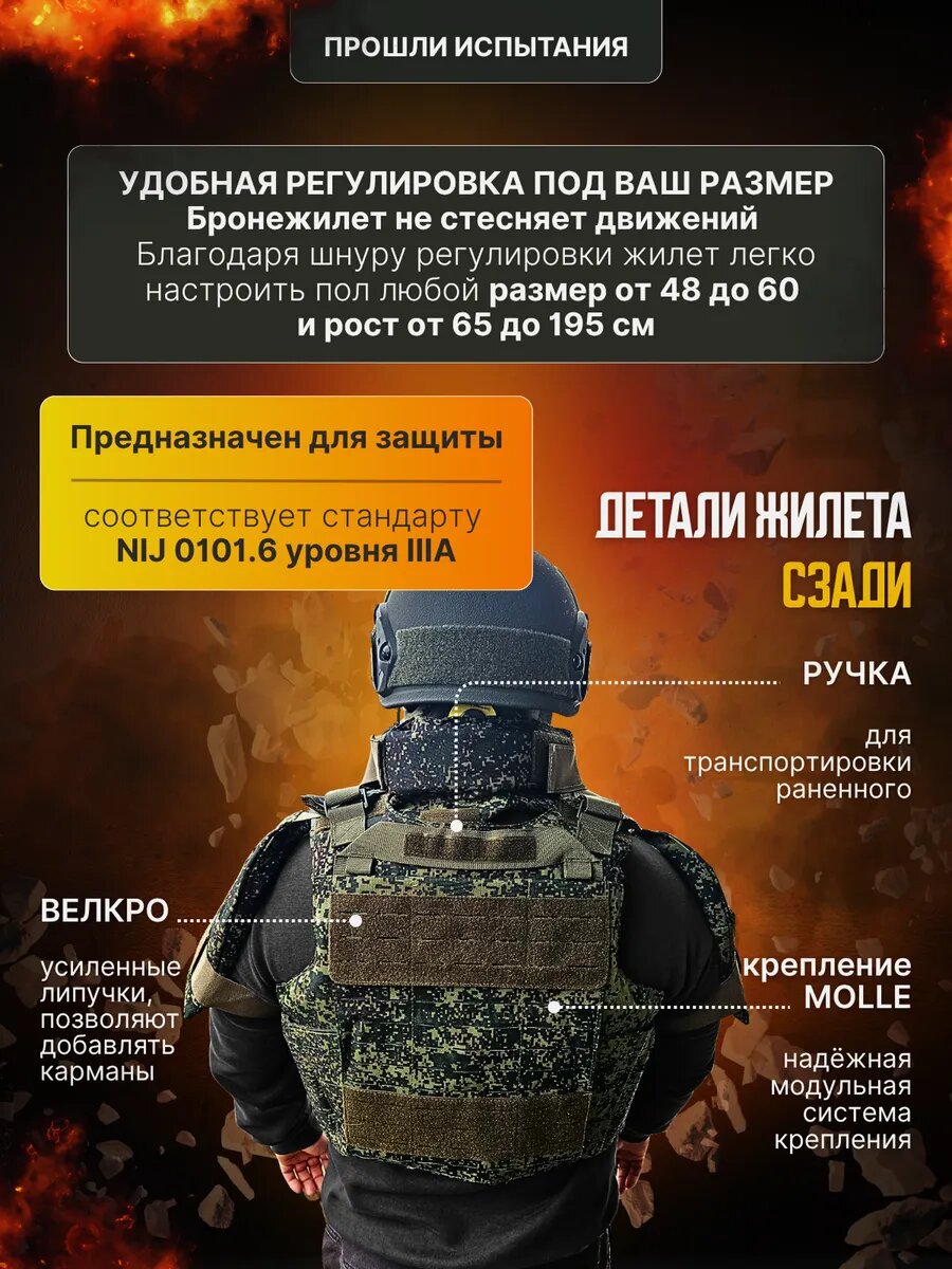 Бронежилет Universal Armor Бр5 с бронеплитами. Цвет Пиксель — фото 1