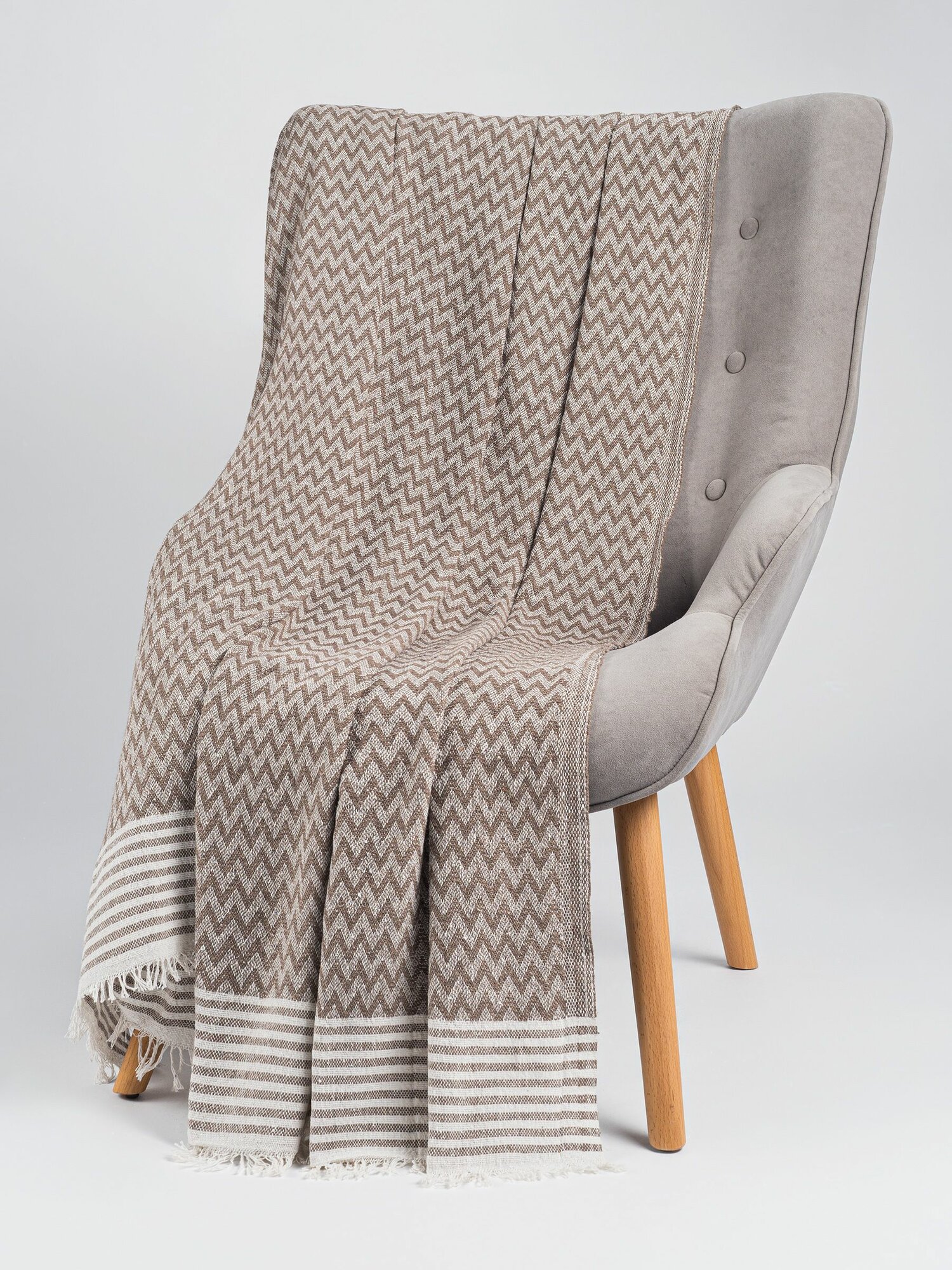 Плед ELISA цвет коричневый 170*210, хлопок, Турция