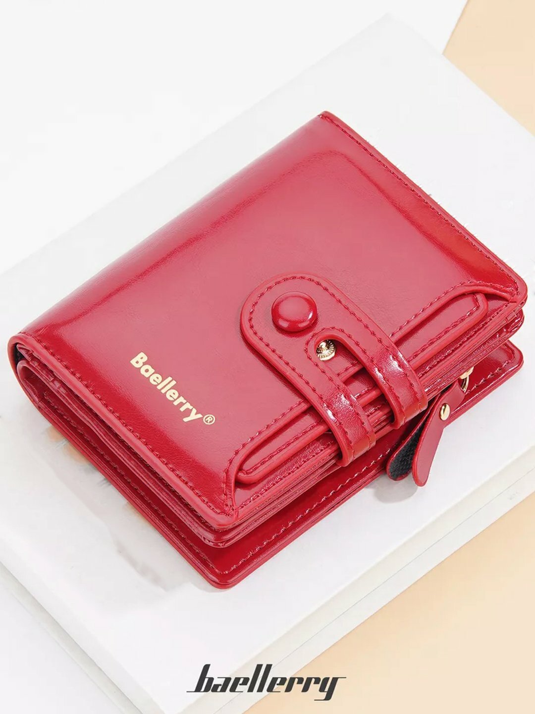 Кошелек baellerry, фактура лаковая, red — фото 1