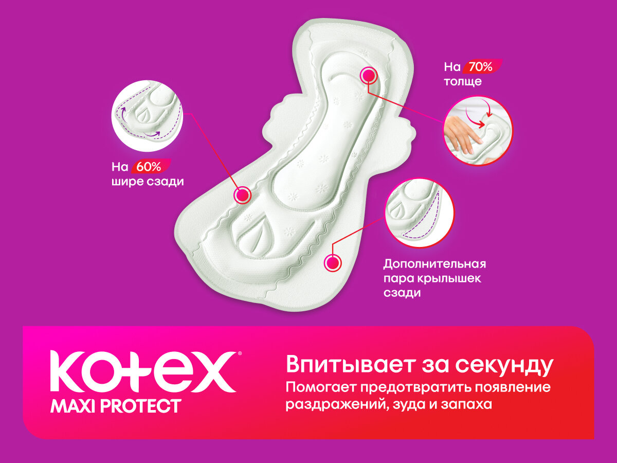 Гигиенически прокладки Kotex Maxi Proteсt Супер+, 9 шт — фото 1