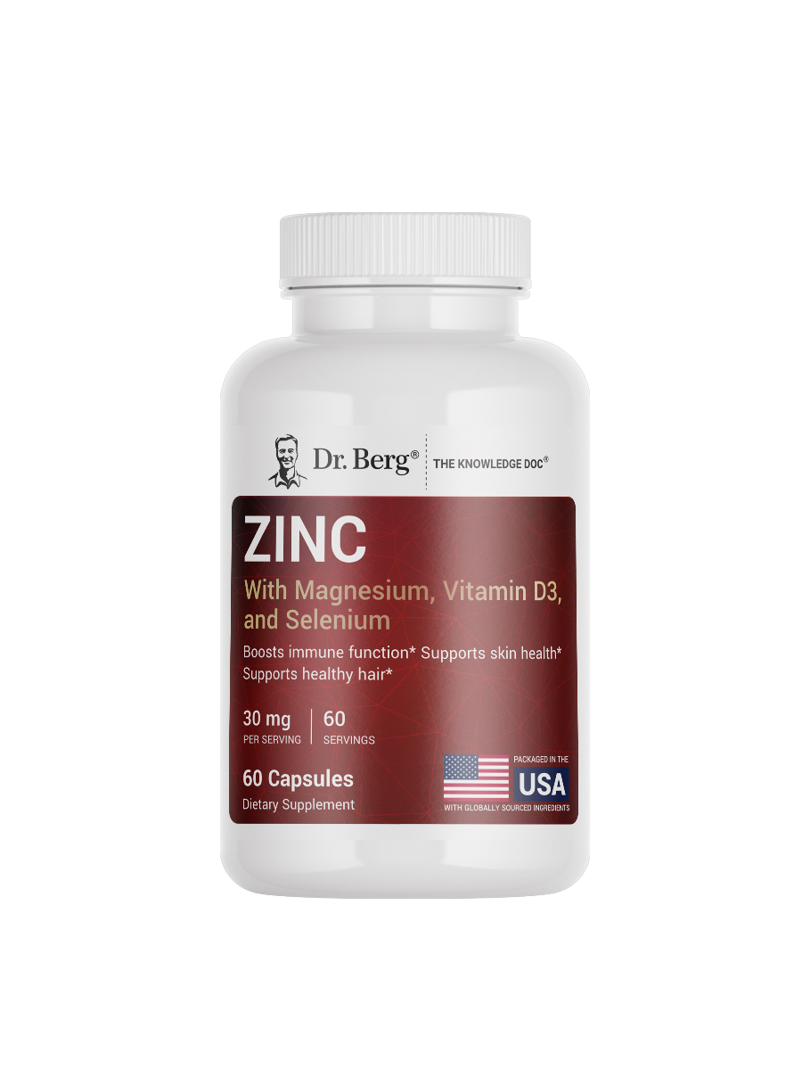 Витамины Dr  Berg  Zinc 30mg   60 шт  для кожи  волос  нервной системы