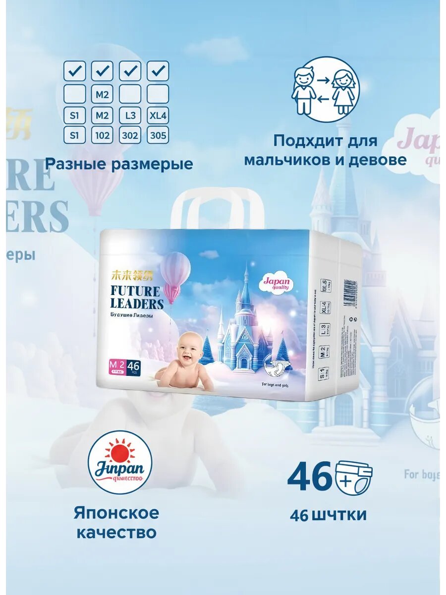 Подгузники для новорожденных Future Leader на липучках Future Leader — фото 1