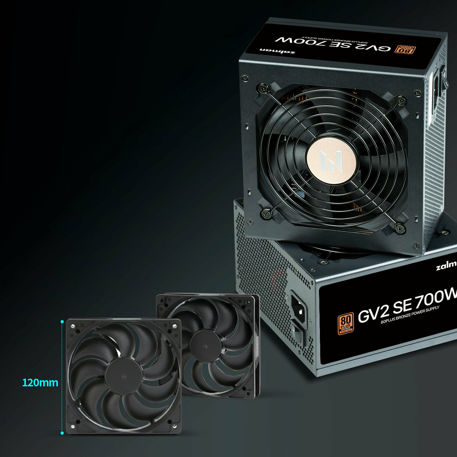 Блок питания Zalman GV2SE (700W) 88%, 80+ Bronze, 120мм, 1xMB 24pin(20+4), 1xCPU(4+4 pin + 8pin), 4