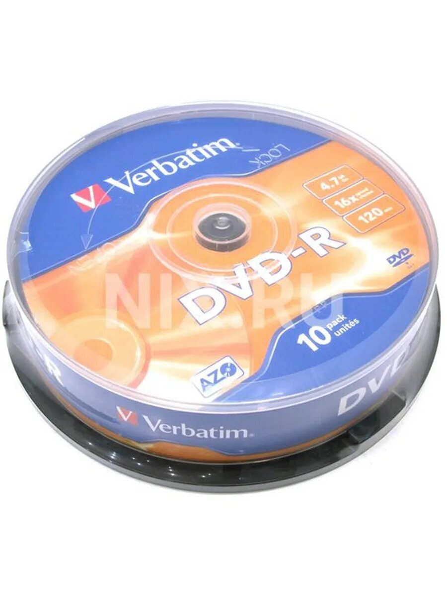 Диски DVD-R 4.7Gb 16х, 10 шт, Cake Box (43523)