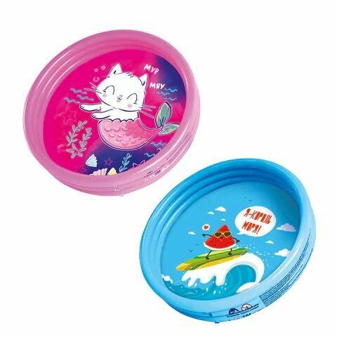 2 шт. Надувной бассейн детский, 76х20 см, 46 л, от 1 года, 2 вида, PLAYMARKET