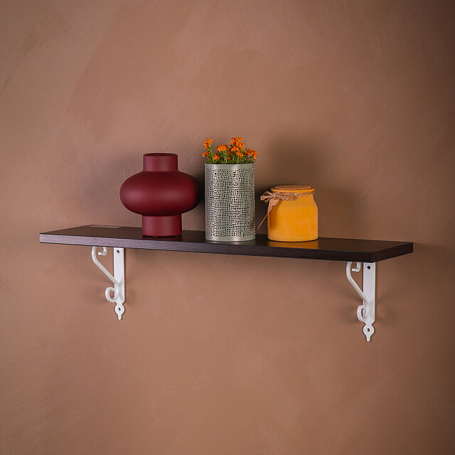 Кронштейн для полки, декоративный, стальной, 190х240мм, белый, 2 шт. — фото 1