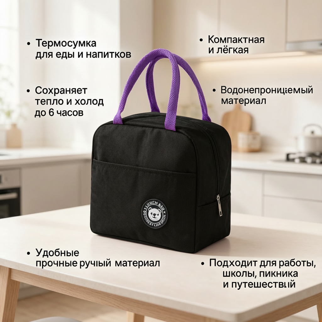 Термосумка "Tasty Food" – Ваш горячий обед всегда под рукой!