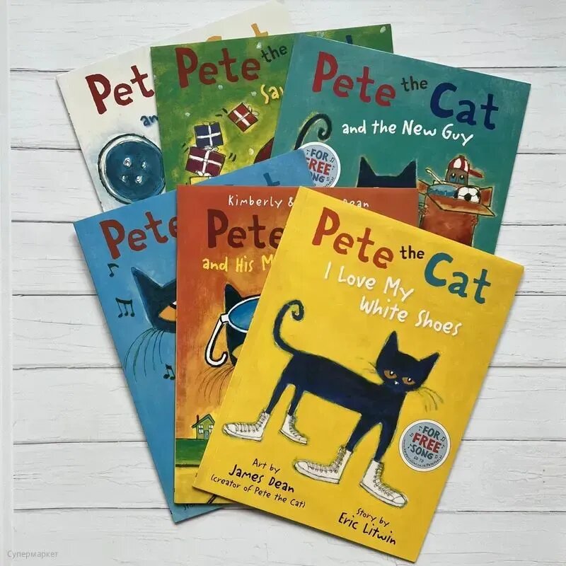 Pete the cat Набор 6 книг Английский язык мягкая обложка для детей на английском языке