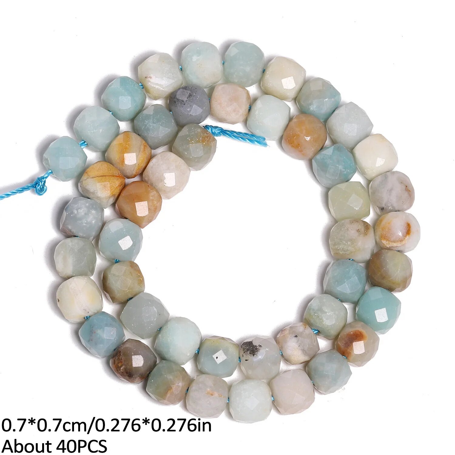 Натуральные бусины из авантюрина, 7 мм, amazonite
