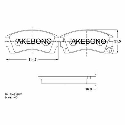 Колодки тормозные япония Akebono an325wk для Nissan Sunny III
