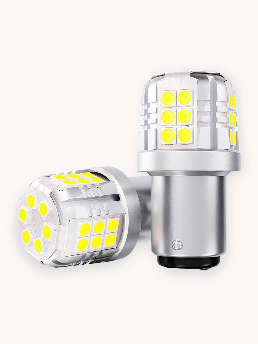 Светодиодная лампа P21/5W BAY15D для авто ЭлектроКот УльтраЛед белый 2 шт
