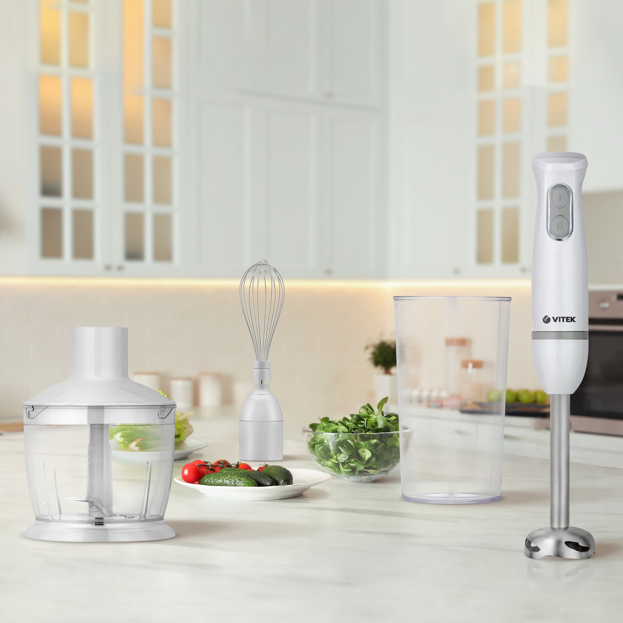 Погружной блендер VITEK VT-3413 кухонный миксер для измельчения, взбивания и смешивания продуктов — фото 1