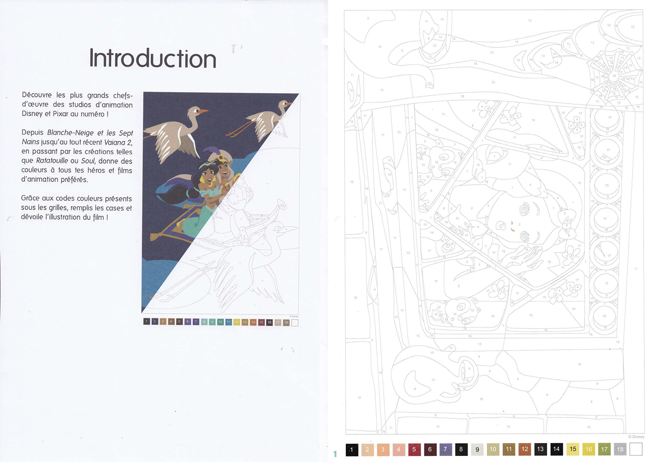 Раскраска по номерам Coloriages au numero Disney - LES GRANDS CLASSIQUES - AU NUMERO, 128стр. — фото 1