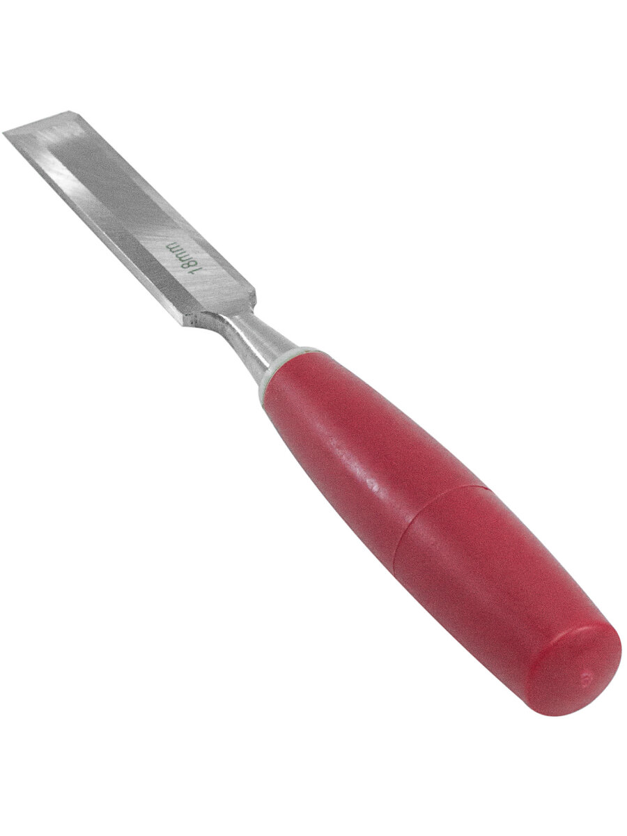 Стамеска по дереву плоская с пластиковой рукояткой 18 мм, Политех Инструмент — фото 1