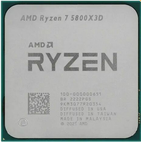Процессор AMD Ryzen 7 5800X3D (100-000000651) OEM - AM4, 8 х 3.4 ГГц, L2 - 4 МБ, L3 - 96 МБ, 2хDDR4-3200 МГц, TDP 105 Вт