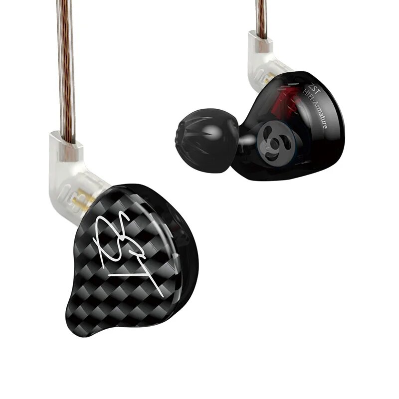 Проводные наушники Kz zst 1dd + 1ba, ZST Black No mic