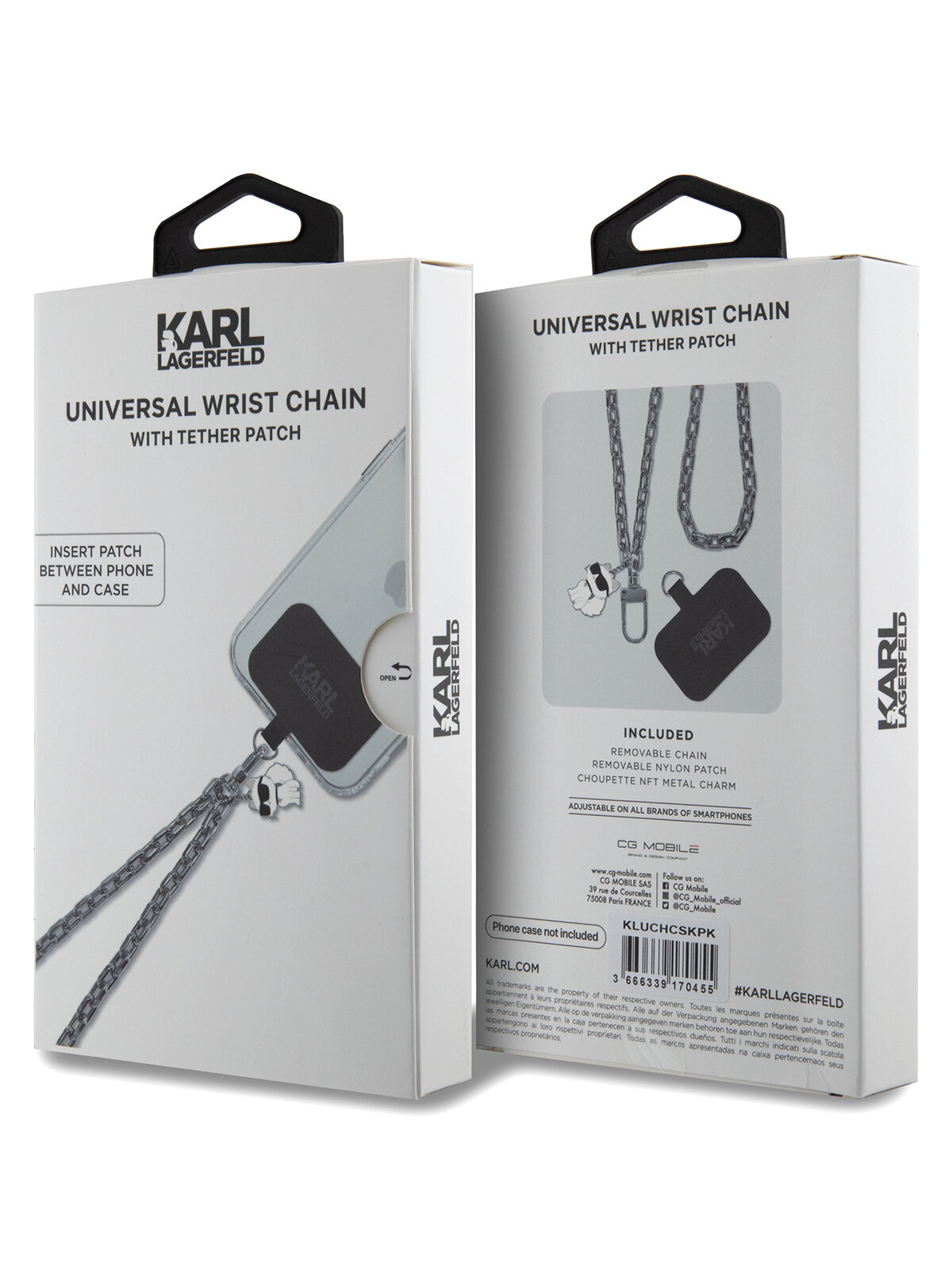 Karl Lagerfeld цепочка на кисть Wrist metal chain 13 cm + NFT Choupette metal charm Silver — фото 1
