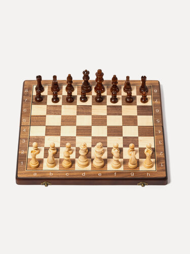 Изображение товара Шахматы 2 в 1 шашки деревянные магнитные для детей и взрослых орех 39 см подарочные