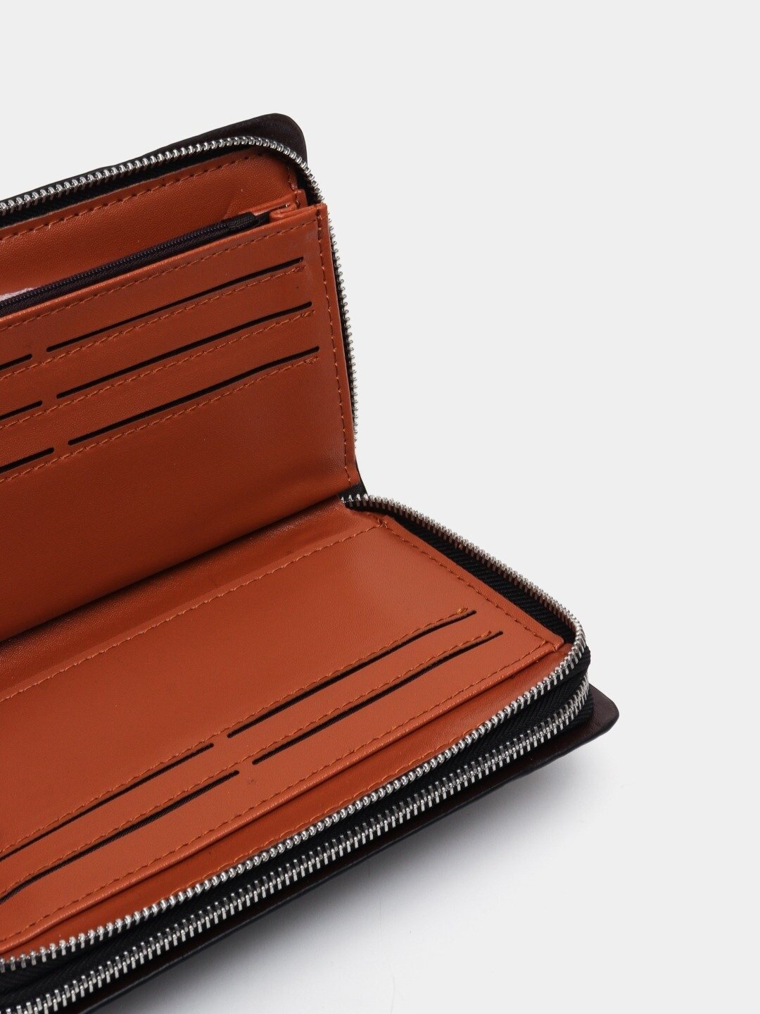 Портмоне, фактура под рептилию, коричневый темный крокодил — фото 1