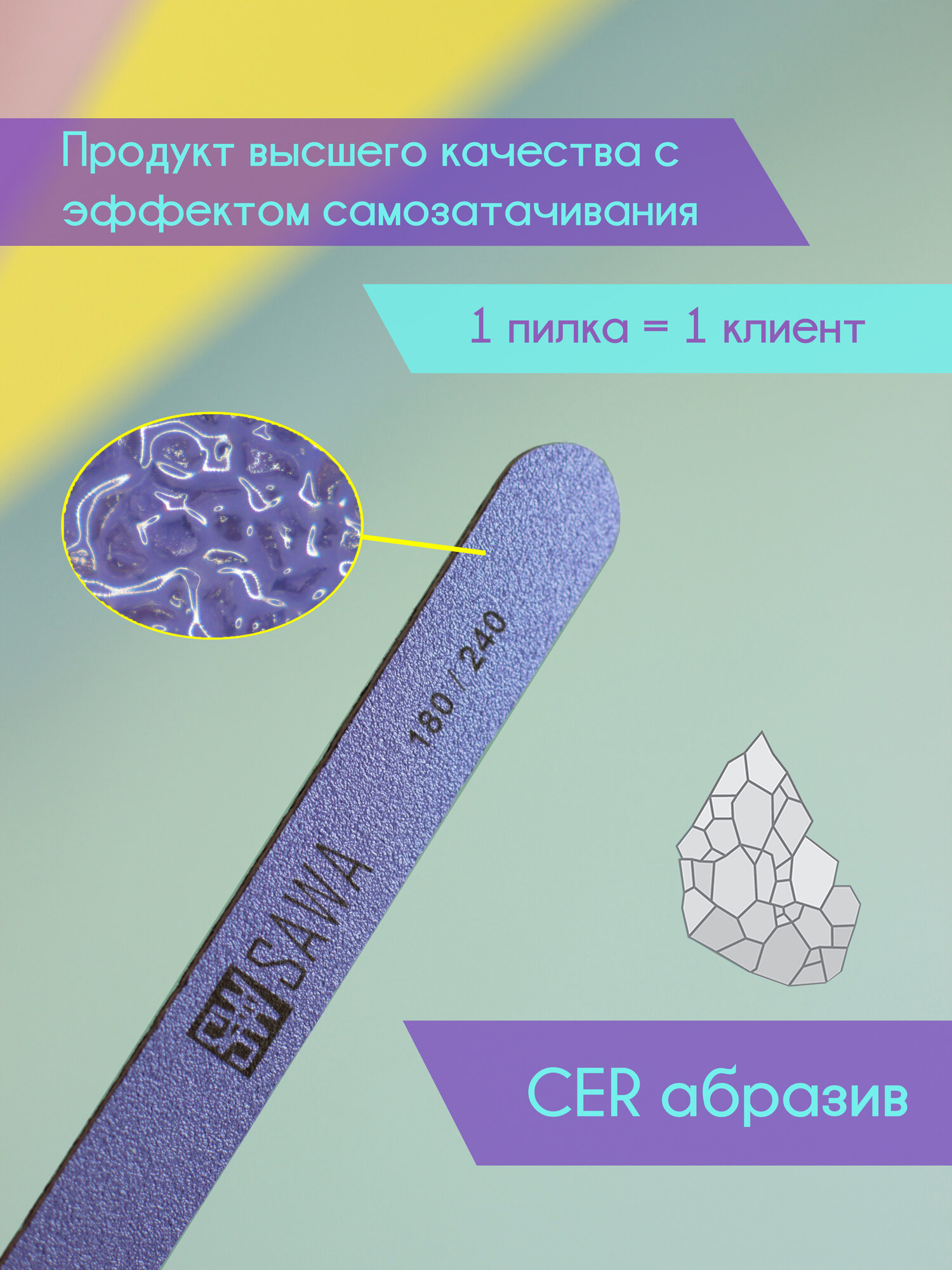 Изображение Пилки для ногтей 180 240, пилочки для маникюра 10 шт, набор пилок для ногтей SAWA