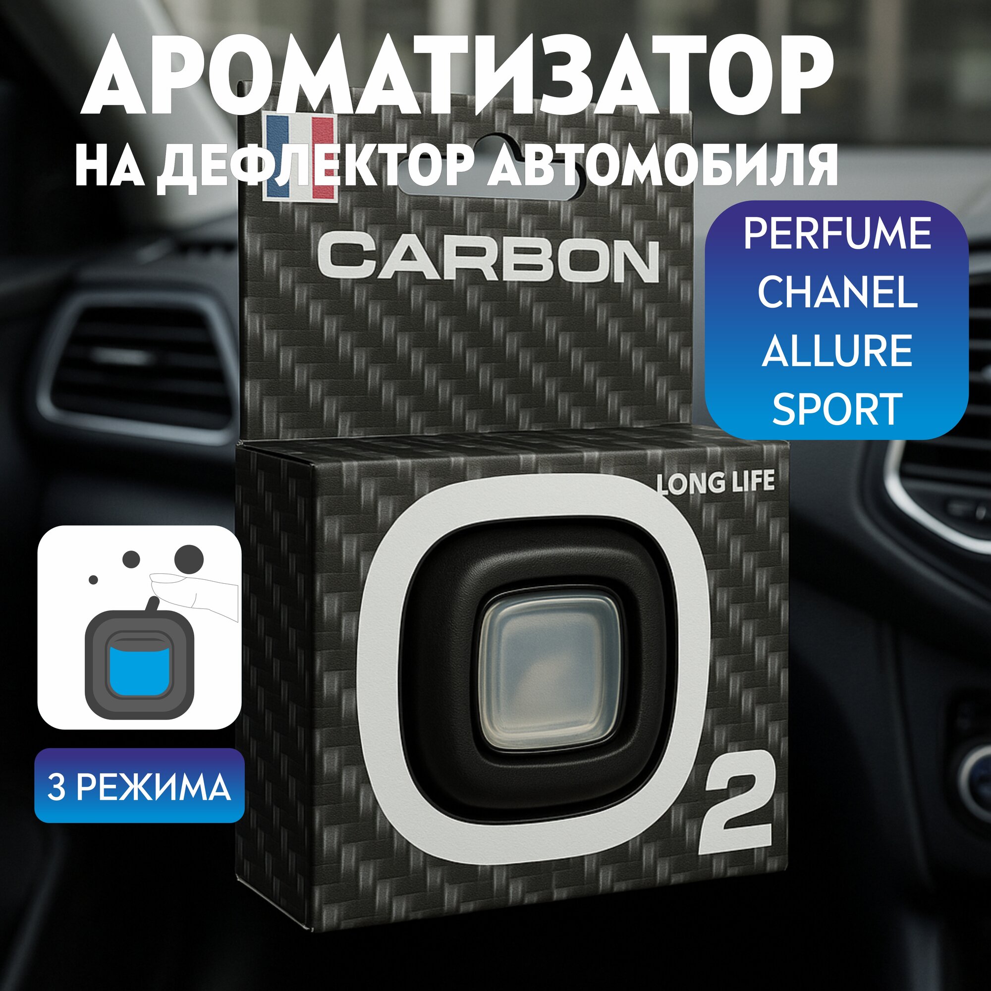 Освежитель воздуха, для машины, ароматизатор для салона автомобиля, аромадиффузор 3 мл