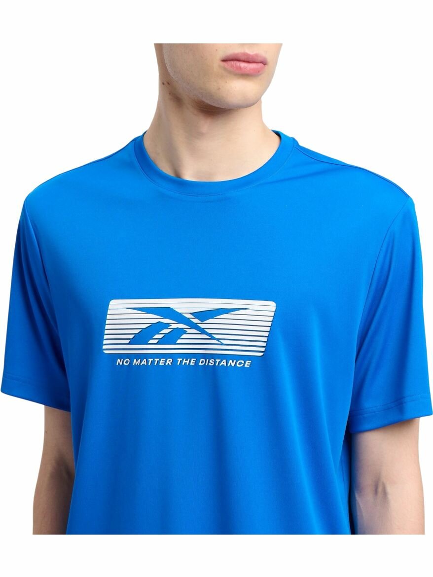 Футболка спортивная Reebok No Matter The Dist GFX Tee, размер L INT, cиний — фото 1